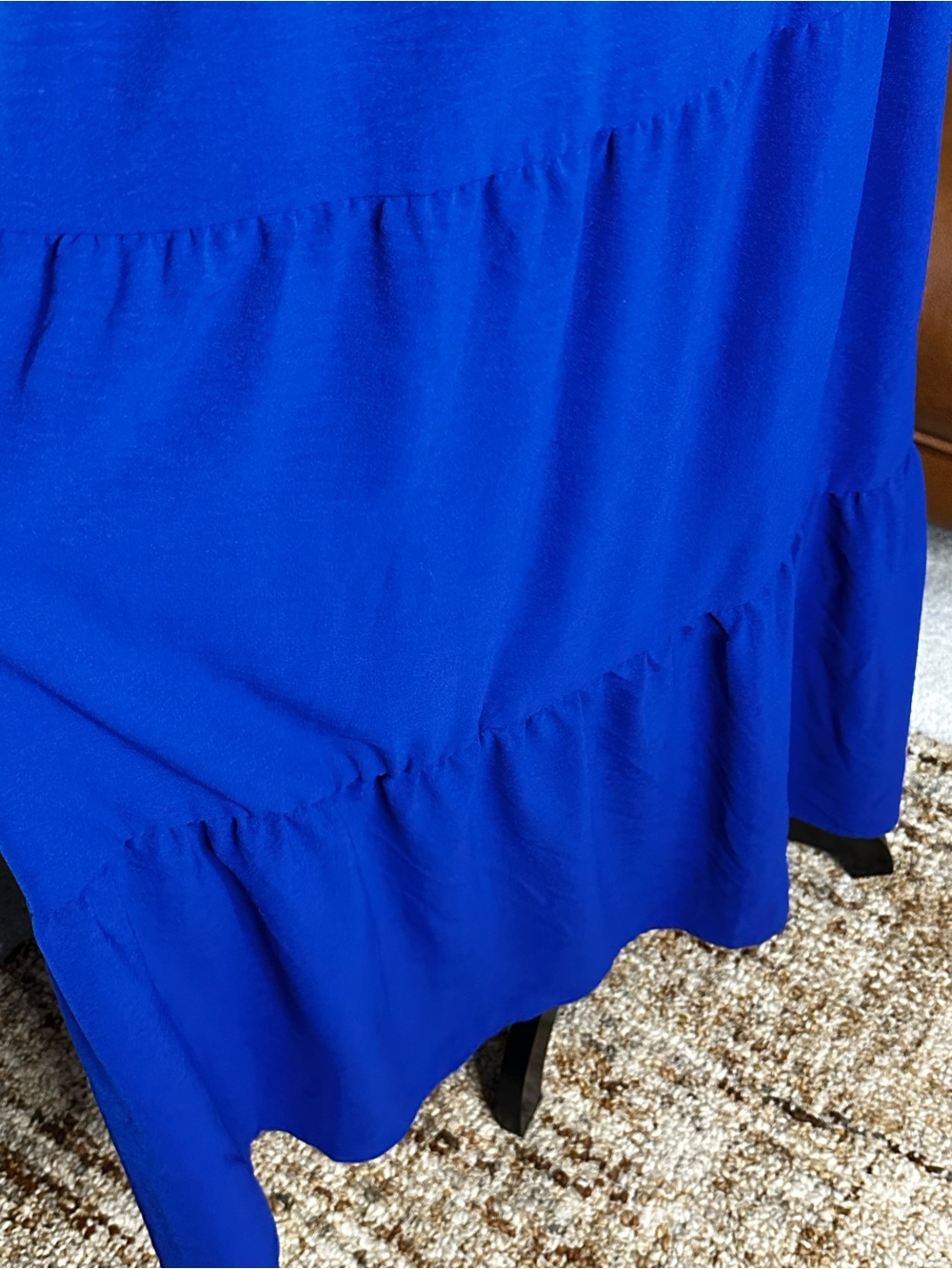 Monteau Cobalt Blue Maxi Dress with Flutter Sleeves - Picture 4 of 10
